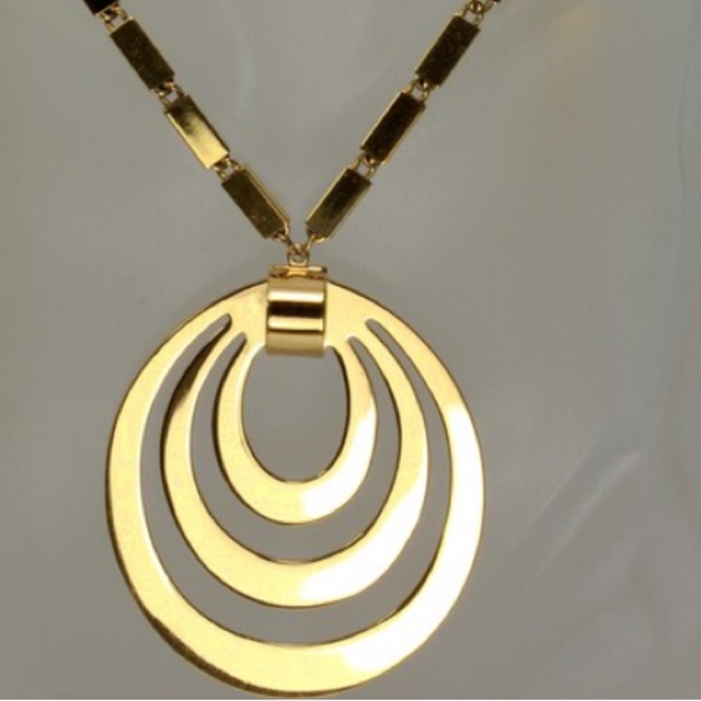 Monet 1970- s link tear drop necklace & pendant - Picture 4 of 8